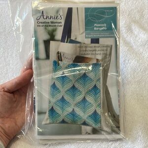 Needlecraft kit: Annie’s Peacock Bargello tote bag